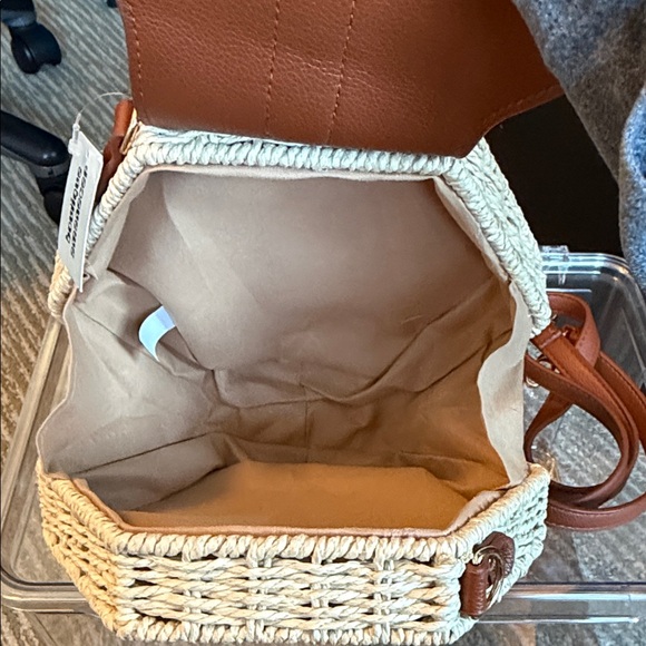 Brown and Cream Hexagonal Women Bag - Picture 7 of 7